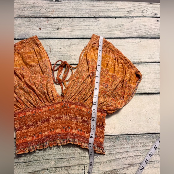 Free people orange floral crop next vacation top. S - Picture 5 of 8